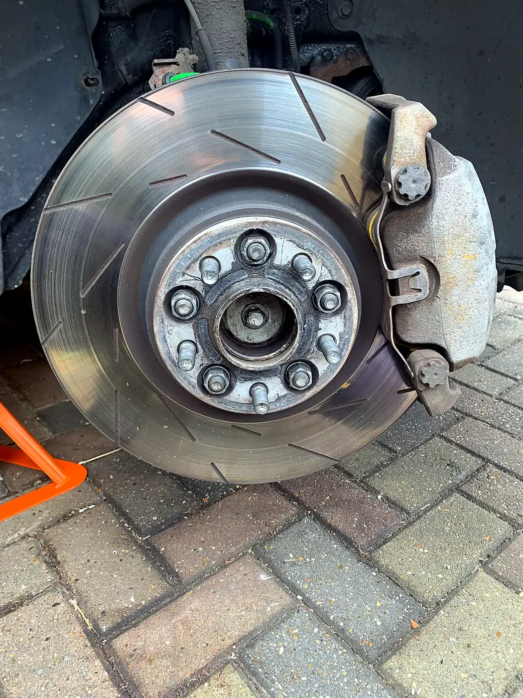 New brake disc and caliper fitted by Kent Mobile AutoCare
